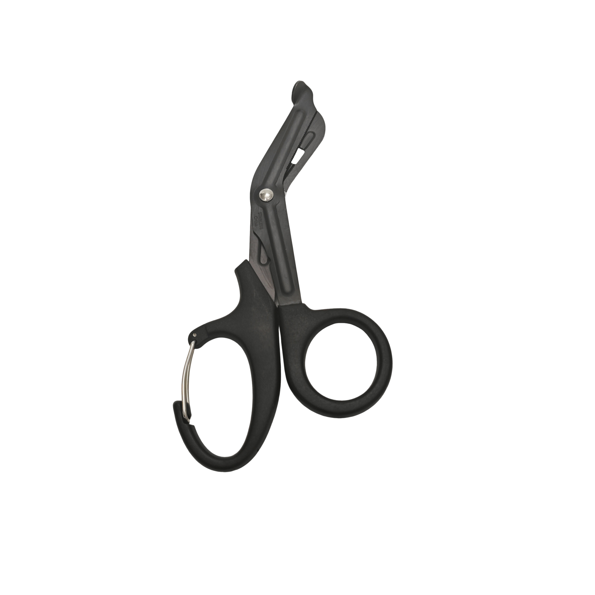 MOOF Medical Apparatus and Instruments for Use in Surgery Trauma Shears, Stainless Steel Curved Bandage Scissors with Carabiner, First Aid Emergency Paramedic Cutting Tool